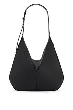 Find VALEXTRA Hobo Vivi Hand on Editorialist. The Vivi hobo bag by Valextra is made of the iconic Millepunte Soft leather, featuring a unique shape that ends in the brand's emblematic V line. It has a zip closure, suede interior with a credit card slot, and an adjustable handle with metal and leather shoulder strap fastener. The metallic accessories have a gold finish. The Unique Code inside is specific to both the bag and the person who crafted it. Evening Hobo Bag With Handle Drop, Modern Hobo Bag With Leather Handles And Crossbody Shape, Chic Black Baguette Bag With Leather Handles, Modern Evening Hobo Bag With Removable Pouch, Modern Hobo Satchel Bag For Evening, Modern Hobo Bag With Adjustable Strap, Modern Evening Hobo Crossbody Bag, Modern Hobo Satchel For Evening, Modern Evening Tote Hobo Bag