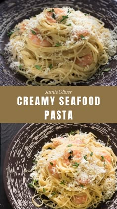 Jamie Oliver Creamy Seafood Pasta Pasta Recipes With Seafood, Scallops With Angel Hair Pasta, Creamy Seafood Linguine, Seafood Angel Hair Pasta, Creamy Shrimp And Scallop Pasta, Summer Seafood Pasta, Seafood Cavatelli, Shrimp Pasta With Cream Sauce, Scallops And Angel Hair Pasta