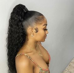 Ponytail Braids Braided Beauty in a Pony Ponytail With Clip, Water Wave Ponytail, Wave Ponytail, Hair Edges