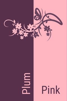 a pink and purple banner with flowers on it