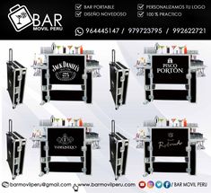 four different views of the back of a black and white advertisement for an italian restaurant