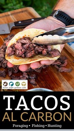 Tacos Al Carbon, Mexican Sour Cream, Venison Backstrap, Carne Asada Tacos, Asada Tacos, Deer Meat, Venison Recipes, Real Fire, Best Meat