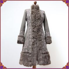 Super rare and beautiful afghan style coat. Size S ⫸ Condition: Beautiful pre-loved vintage condition! Without any odors. Please see the pictures. ♡ Don't       hesitate to contact me if you would like to see more photos.  ⫸ Ultra soft and cozy ⫸ two front pockets ⫸ ✿ 100% VEGAN✿ ⫸ Fluffy faux fur trim ⫸ Fully lined with soft acetate ⫸ Fabric: shell: 100% COTTON, 100% genuine faux fur trim ⫸ Specialist Dry Clean ONLY ⫸ Ready to ship ✌ From Poland with love ˗ˏˋ ♡ ˎˊ˗ *Worldwide shipping via DHL E Bohemian Long Sleeve Fur Coat, Traditional Fitted Long Coat, Bohemian Fitted Outerwear With Faux Fur Trim, Bohemian Fitted Outerwear With Intricate Embroidery, Fitted Bohemian Outerwear With Intricate Embroidery, Bohemian Long Fur Coat With Faux Fur Trim, Traditional Long Coat For Winter, Bohemian Fitted Fur Coat For Winter, Fitted Bohemian Fur Coat For Winter