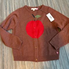 Nwt Pink Chicken Apple Sweater Size 7y. Smoke Free, Dog Friendly Home. Cute Tops For School In Fall, Cute Fall School Tops, Cute Fall Tops For School, Fitted Sweater For Fall, Playful School Top For Fall, Apple Sweater, Chicken Apple, Dog Friendly Home, Chicken Shirts