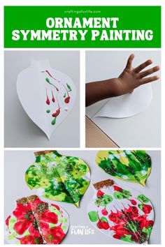 some paper plates with different designs on them and the words ornament symetry painting