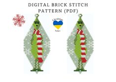 two cross stitch christmas ornaments with the words digital brick stitch pattern pdf