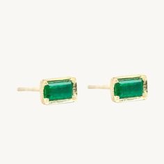 Leone Emerald Earrings | Fine Jewelry | Catbird Gold Tsavorite Earrings Fine Jewelry, Emerald Jewelry In Yellow Gold With Matching Earrings, Fine Jewelry Yellow Gold Emerald Earrings, Fine Jewelry Yellow Gold Earrings With Emerald, Fine Jewelry Emerald Earrings In Yellow Gold, Emerald Gemstone Earrings In Yellow Gold, Fine Emerald Earrings For May Birthstone, Gold Emerald-cut Emerald Earrings, Gold Emerald Cut Emerald Earrings