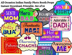 many different types of signs with names and pictures on them, including one for each family