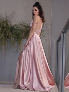 A-Line/Princess Woven Satin Ruffles Halter Sleeveless Sweep/Brush Train Dresses Evening Dresses Cocktail, Winter Fabric, Prom Dresses With Sleeves, Prom Dresses Long With Sleeves, Junior Bridesmaid Dresses, Junior Bridesmaid, Cheap Prom Dresses, Wedding Bridesmaid Dresses, Mermaid Prom Dresses