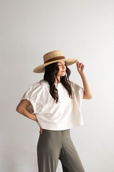 Capri Medium Straw Boater Hat - Natural - GIGI PIP Summer Fedora In Natural Color For Everyday, Summer Style Natural Fedora For Everyday, Chic Spring Boater Hat Made Of Paper Straw, Summer Natural Color Fedora For Everyday, Natural Summer Fedora For Everyday, Chic Palm Leaf Sun Hat For Spring, Everyday Summer Fedora In Toquilla Straw, Everyday Summer Straw Panama Hat, Summer Everyday Toquilla Straw Fedora