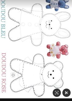 the paper doll is cut out to make it look like a teddy bear with its eyes closed