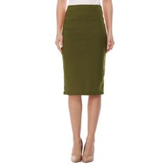 Women's Casual Elastic Band Stretch Office Work Solid Midi Skirt Made in USA, You can easily wear these skirts for everyday wear, party, business setting, and even for loungewear. Size Chart(Inches) / HSK00806S => Length: 25.5/ Waist: 25 M => Length: 25.7/ Waist: 26 L => Length: 25.9/ Waist: 27 XL => Length: 26/ Waist: 28 2XL => Length: 26.2/ Waist: 29 3XL => Length: 26.4/ Waist: 30 Color: Green.  Gender: female.  Age Group: adult. Pencil Outline, Green Pencil Skirt, Green Pencil, Green Pencil Skirts, Bodycon Pencil Skirt, Moa Collection, Midi Pencil Skirt, High Waisted Pencil Skirt, Professional Wardrobe