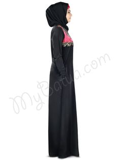 Buy Sirin Abaya Online Modest Maxi Dress For Festive Occasions, Modest Long Dresses For Eid, Modest Long Party Abaya, Fitted Maxi Length Thobe For Party, Black Floor-length Dresses With Dabka, Festive Modest Maxi Length Abaya, Long Black Dress With Dabka Details, Fitted Maxi Length Party Thobe, Fitted Thobe For Eid Party