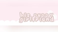 this is an image of a dog's name and paw prints on a pink background