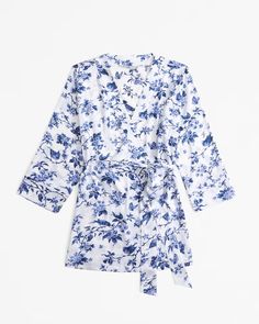 Women's Satin Robe | Women's The A&F Wedding Shop | Abercrombie.com Silk V-neck Kimono For Daywear, Silk V-neck Robe For Loungewear, Satin V-neck Robe For Daywear, Spring Satin V-neck Robe, Silk V-neck Summer Robe, Spring V-neck Robe For Loungewear, Chic Spring Robe For Brunch, Fitted Kimono For Spring Loungewear, Satin V-neck Robe For Loungewear