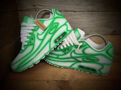 PLEASE READ FULL DESCRIPTION #INSTAGRAM: @beuniquecreate  3 week delivery available (UK only) ART YOU CAN WEAR  Over 900 pairs sold worldwide 'Green Cartoon' Nike Air Max 90  100% Authentic Nike's professionally prepped, painted and sealed I paint every pair to order  Please be 100% sure on your size before ordering Protected with a professional sealer to help protect your shoes under normal walking conditions *PLEASE NOTE* Please read delivery and return policies before ordering All Internation Sporty Green Custom Sneakers Fade-resistant, Sporty Green Custom Fade-resistant Sneakers, Green Breathable High-top Custom Sneakers, Green Fade-resistant Custom Sneakers For Sports, Custom Green High-top Running Sneakers, Green High-top Custom Sneakers For Running, Custom Green Low-top Breathable Sneakers, Green Fade-resistant Lace-up Custom Sneakers, Green Custom Sneakers With Air Cushioning For Running