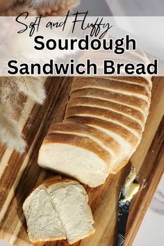 a loaf of sourdough sandwich bread on a cutting board