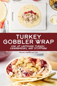 turkey gobbler wrap with cranberries and stuffing