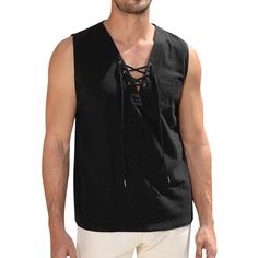 The sleeveless shirt goes a long way in summoning big bohemian vacation energy. It's soft and fluttery, prone to swaying gently in welcome gusts of wind. It's super lightweight and the textured surface immediately confers a certain degree of respectability, you'll be able to conquer the summer heat with grace and distinction. Cotton Vest Top For Vacation, Sleeveless Cotton Vest For Beach Season, Sleeveless Cotton Vest For Beach, Sleeveless Cotton Beach Vest, Beach Sleeveless Cotton Vest, V-neck Cotton Vest For The Beach, V-neck Cotton Vest For Beach, Cotton V-neck Vest For Beach, Cotton V-neck Beach Vest