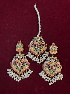 #kundan #bridal #indianjewellery #pakistanijewellery #gold #jewellery Multicolor Earrings, Bronze Jewelry, Pink Stone, Gold Plated Earrings, Beautiful Earrings, Jewelry Sets, United Kingdom, Multi Color, Gold Plate