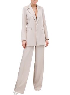 2-piece womens blazer trouser suit for office, business meetings, formal events and special occasions DETAILS -  straight long pants -  high rise -  blazer is buttoned -  blazer is characterized by uneven bottom: back is longer than the front part -  lined DETAILS Blazer length 30 1/3 inches or 77 cm Sleeve length is 24,6 inches or 62,5 cm Pants length 47,2 in or 120 cm Inseam 34,6 inches or 88 cm MATERIAL Premium quality suiting fabric, which consists of viscose mostly and a bit of polyester an Professional Business Casual Pantsuit With Lapel Collar, Professional Pantsuit With Lapel Collar For Business Casual, Professional Single-breasted Pantsuit For Office, Elegant Single-breasted Pantsuit With Straight Pants, Professional Single-breasted Business Casual Pantsuit, Professional Single-breasted Pantsuit For Business Casual, Professional Single Breasted Pantsuit For Office, Professional Single-breasted Pantsuit With Suit Collar, Single Button Pantsuit With Suit Collar For Office