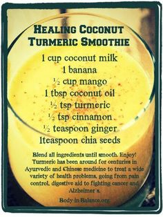 a poster with instructions on how to use turmic smoothie