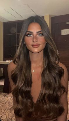 Brown Hair Green Eyes, Rambut Brunette, Brown Hair Inspo, Hair Stylies, روتين العناية بالبشرة, Voluminous Hair, Very Long Hair, Hair Inspo Color, Hair Long