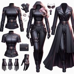 Villain Costume Drawing, Goth Renfaire Outfits, Strong Female Outfits, Fantasy Hero Outfits, Marvel Outfits Aesthetic, Vigilante Outfit Female, Spy Outfit Drawing, Assassin Aesthetic Outfit, Villian Outfit Women