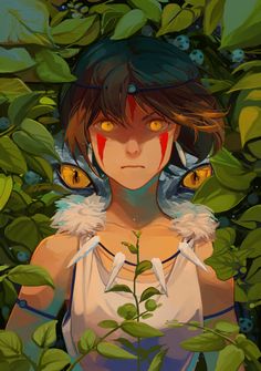 Princess Mononoke Art, Mononoke Anime, Mononoke Hime, Studio Ghibli Fanart, Personajes Studio Ghibli, Ghibli Artwork, Ghibli Studio, Studio Ghibli Movies, Film Anime