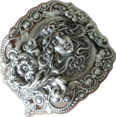 Silver Cameo Bracelet For Gifts, Art Deco Silver Cameo Jewelry, Art Nouveau Bracelet Jewelry Gift, Artistic Silver Jewelry With Decorative Details, Vintage Silver Cameo Bracelet, Artistic Silver Decorative Jewelry, Art Nouveau Silver Brooch, Victorian Bracelet, Gothic Bracelet