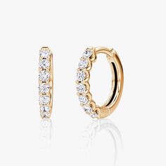 Eternity Hoop Earrings | VRAI Solid Gold Band, Solid Gold Earrings, Gold Diamond Earrings, Diamond Eternity, Accessories Jewelry Earrings, Fine Jewellery Earrings, Gold Set, Jewelry Rings Engagement, Solid Yellow