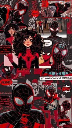 spider - man and woman collaged together with the words, it was only a dream