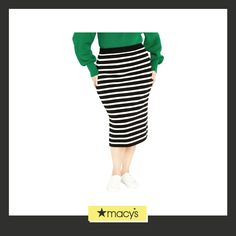 in stock Stripe Skirt, City Chic, Chic Woman, In Store, Pick Up, Buy Online, Black White, Plus Size, Black And White