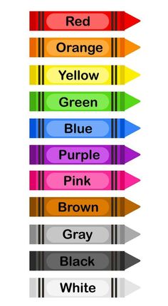 colored pencils with the names of different colors