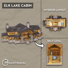 the floor plan for an elk lake cabin