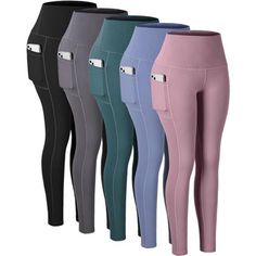 (Color: 5 Packs - Black/Gray/Pink/Blue/Green) * Superior Quality & 3 Pack Perfect Valuable-3 Pack Basic Leggings For Women Are Suitable For All-Weather, Seasons, And Occasions,Chrleisure Leggings For Women High Waisted Will Be The Best Affordable Leggings You’ve Ever Bought! They Can Be Worn Under Your Shirt To The Office, With A Tank Top And A Pair Of Sneakers To Exercise, With Your Casual Wear To Go To The Mall, Casual Or Fashion, Fun Or Pretty, You Prefer To Have 3 Pack Chrleisure Women’s Leg Affordable Leggings, Workout Yoga Pants, Yoga Pants With Pockets, Basic Leggings, Legging Sport, Leggings With Pockets, Workout Yoga, Leggings For Women, Plus Size Kleidung