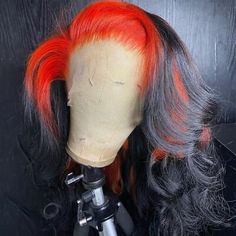 Orange And Black Wigs, Red Lace Front Wigs Swoop, Harley Quinn Lace Front Wig, Lux Hair, Tiger Orange, Ombre Wigs, Hair Shop, Synthetic Lace Front Wigs, Wigs For Black Women