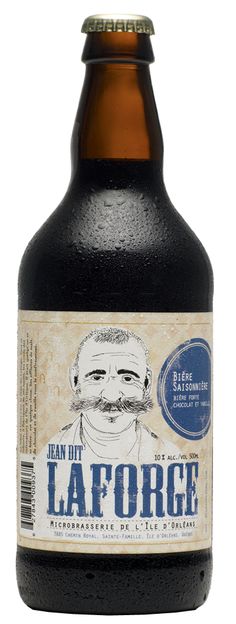 a bottle of lafforce with a man's face on the label