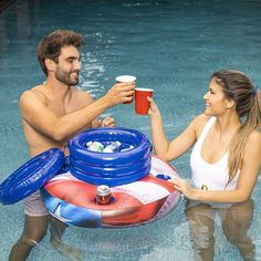 PoolCandy Cooler PoolCandy Stars & Stripes Floating Drink Cooler Floating Cooler, Drinks And Snacks, Drink Cooler, Candy Games, Louisville Slugger, Patriotic Stars, Patriotic Party, Sport Boats, Water Sport