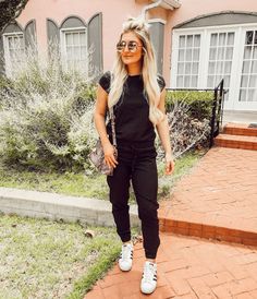 SHOP! It's everybody's favorite Black Jumpsuit! This is a MUST HAVE leisure piece! It's comfy, sporty, classy and can easily be dressed up or down! Pair with tennis shoes OR heels! You can rock it either way. To see more jumpsuits and joggers, head to albionfit.com #jumpsuits #athleisure #leisure #summerstyle #fallfashion #fallstyle #style #fashion #summerfashion Casual Spring Jumpsuits And Rompers For Sports, Casual Jumpsuits And Rompers For Spring Sports, Casual Black Jumpsuits And Rompers For Sports, Casual Black Sports Jumpsuits And Rompers, Sporty Black Jumpsuits For Loungewear, Sporty Black Jumpsuits And Rompers For Spring, Black Sporty Jumpsuits And Rompers For Loungewear, Sporty Jumpsuits And Rompers For Leisure, Black Spring Joggers For Workout