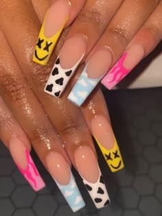 68 aesthetic Y2K Nails designs you cannot get enough of Y2k Nails Acrylic, Long Acrylic Nail Designs, Stylish Nails Designs, Cute Acrylic Nail Designs