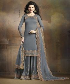 Orang India, Suits Style, Projek Menjahit, Embroidery Suits Punjabi, Indian Women Fashion, Designer Salwar Kameez, Gaun Fashion, Palazzo Suit