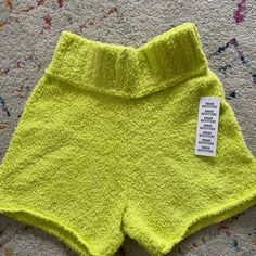 Brand New Fuzzy Lounge Set From Urban Outfitters. Size Is Small. Color Is A Lime, Bright Green, Yellowish Color. Never Been Worn. Shorts Are A Little High Waisted And The Top Is Cropped And Criss Crosses In The Back. Urban Outfitters Shorts For Spring Loungewear, Spring Loungewear Shorts By Urban Outfitters, Urban Outfitters Green Shorts For Spring, Fitted Yellow Shorts For Loungewear, Urban Outfitters Yellow Bottoms For Summer, Urban Outfitters Yellow Cotton Bottoms, Yellow Cotton Bottoms From Urban Outfitters, Yellow Cotton Bottoms By Urban Outfitters, Urban Outfitters Yellow Fitted Bottoms