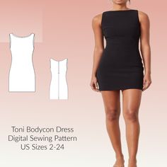 Unleash your creativity with our Bodycon Short Boatneck Sleeveless Dress Sewing Pattern PDF, designed for sizes 2-24 - the perfect digital download to elevate your women's fashion game! This versatile sewing pattern features a chic boatneck design that flatters every figure, allowing you to craft a stunning dress that hugs your curves in all the right ways. Imagine the joy of slipping into a personalized dress tailored just for you, made from your favorite fabric that echoes your unique style. E Zip Drive, Metric Conversion Chart, Boat Neck, Sleeveless Dress, Sewing Patterns, Ready To Wear, Art Collection, Bathing Beauties, Couture