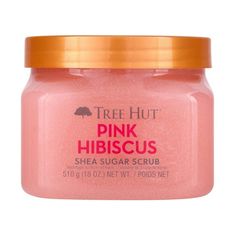 Tree Hut Pink Hibiscus Shea Sugar Body Scrub - 18oz Tree Hut Body Scrub, Sephora Skin Care, Pink Hibiscus, Shower Skin Care, Sugar Body Scrub, Sugar Body, Macadamia Oil, Evening Primrose Oil, Body Exfoliator