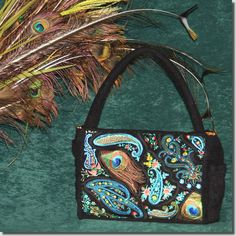 Native American Thunderbird, Embroidered Quilts, Bag Display, Paisley Design, Metallic Thread, Tear Drop, Clutch Purse, Hand Bag