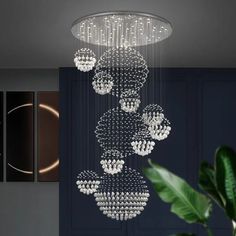 "Discover the epitome of modern lighting with our new LED Chandelier and Crystal Staircase Pendant Light collection. Elevate your space with these sleek, hotel-inspired fixtures designed for large villas. Illuminate your home in style!" Light For Entryway, Entryway Staircase, Pendant Lamp Living Room, Dining Room Pendant, Modern Pendant Lamps