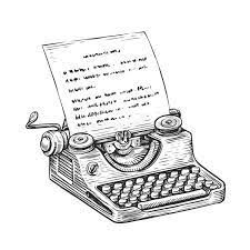 an old - fashioned typewriter with a paper on it's side and the words,