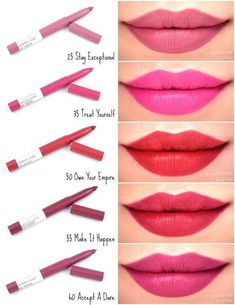 Maybelline Ink Crayon Swatches, Maybelline Superstay Ink Crayon, Basic Makeup Tutorial, Maybelline Lip, Maybelline Lipstick, Crayon Lipstick, Maybelline Superstay, Lipstick Kit, Lip Makeup Tutorial