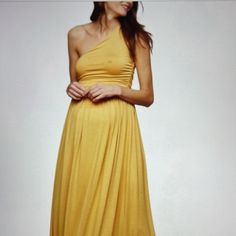 Nwt One Shoulder Extra Long Can Be Cut To Desired Length Jersey Material Very Stretchy Can Be Worn As A Maternity Dress No Flaws Sz S Golden Yellow Yellow One-shoulder Fitted Maxi Dress, Yellow Fitted One-shoulder Maxi Dress, Yellow One-shoulder Dress, Yellow One-shoulder Maxi Dress For Summer, Yellow Stretch Sundress, Mustard Maxi-length Dress For Party, Mustard Maxi Length Party Dress, Mustard Sundress In Maxi Length, Mustard Maxi Dress For Party